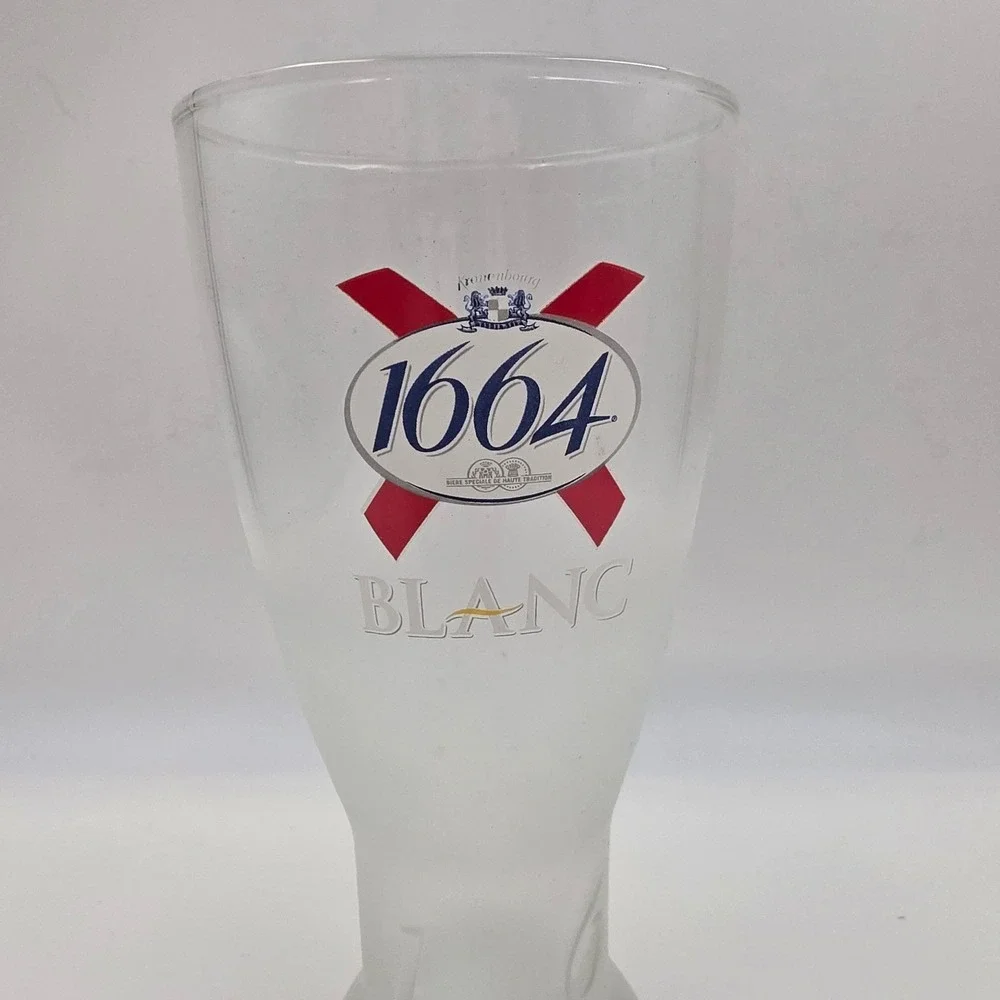 Kronenbourg 1664 Blanc Frosted Beer Glass 0.5L Pilsner Wheat Beer Barware O5‎